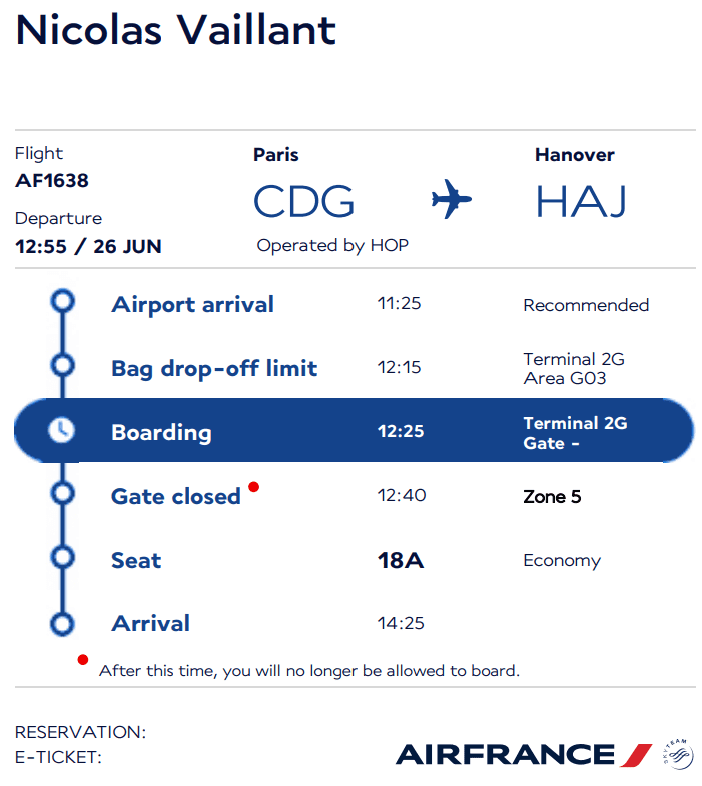 flight ticket